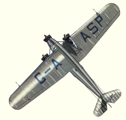 Plans du Ten Type 618 Achilles (origine : Airliners between the wars 1919-1939 - Kenneth Munson)
