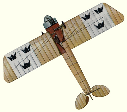 Plans d'un chasseur monoplan Thulin Type K (origine : Fighters 1914-1919 - Kenneth Munson)