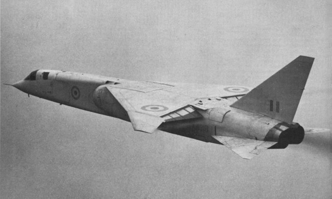 Vue du BAC TSR 2 (photo : Jane's pocket book 12 Research and experimental aircraft - Michael J.H. Taylor)