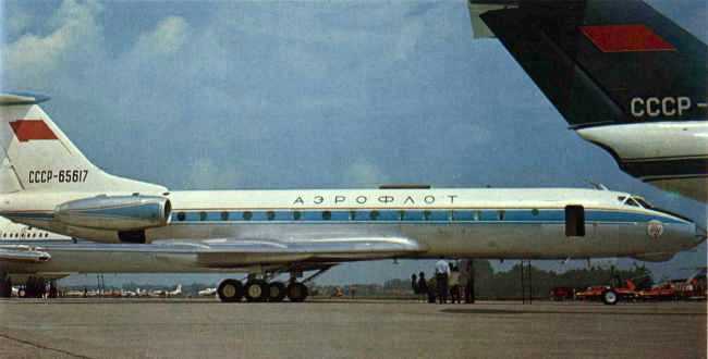 Vue d'un Tu-134 de l'Aeroflot (photo : Le monde fascinant des avions David Mondey)