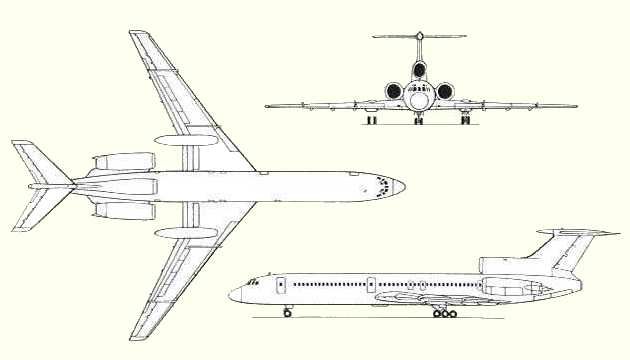 Plans d'un Tu-154