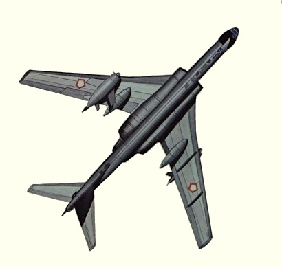 Plan d'un Tu-16 Badger-B (origine : Bombers, encyclopaedia of world aircraft - Kenneth Munson)