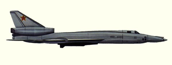 Vue d'un Tu-22 de la Soviet Air Force (origine : Bombers, encyclopaedia of world aircraft - Kenneth Munson)