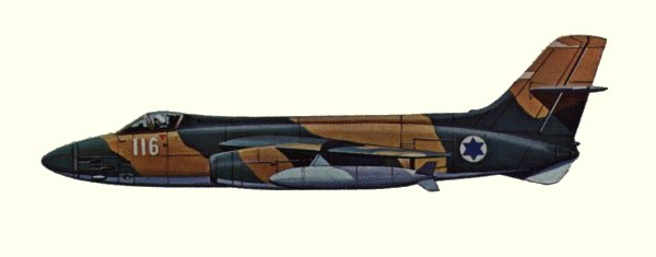 Vue d'un Vautour IIA israélien (origine : Bombers, encyclopaedia of world aircraft - Kenneth Munson)