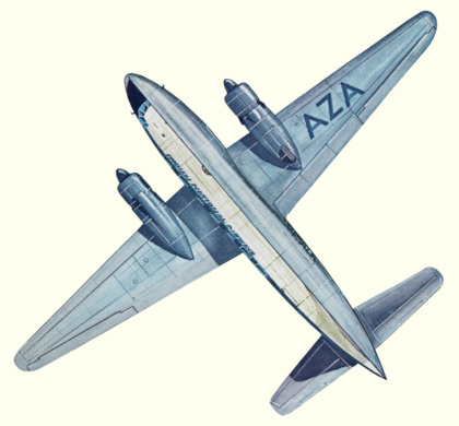 Plan d'un Viking 1B (origine : Civil Airliners since 1946 - Kenneth Munson)