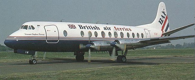 Vue d'un Viscount de British Air Ferries