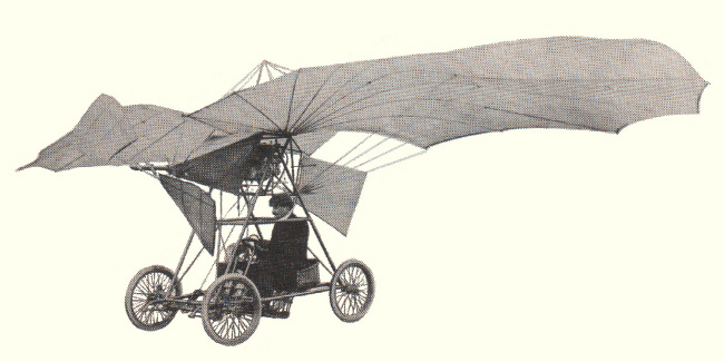 Vue du petit monoplan Vuia I (illustration d'origine : Life le monde des sciences - Aviation)