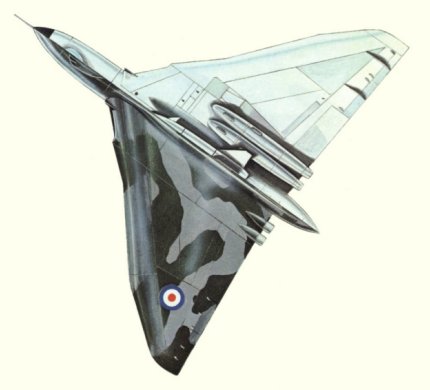 Plan d'un Vulcan B.2 (origine : Bombers, encyclopaedia of world aircraft - Kenneth Munson)