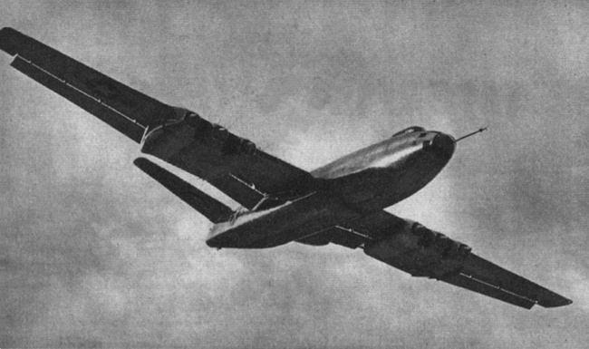 Vue d'un bombardier XB-48 (photo : magazine Flight, novembre 1947)