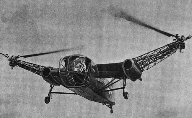 Vue de l'hélicoptère expérimental XHJD-1 (photo : Science et Vie, février 1947)