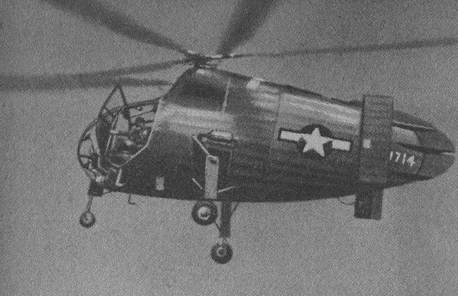 Vue d'un hélicoptère Kellett XR-8 (photo : Science et Vie, avril 1946)