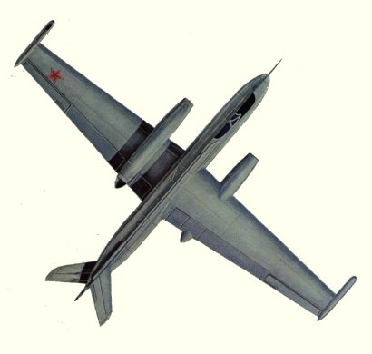 Plan d'un Yak-25RV (origine : Bombers, encyclopaedia of world aircraft - Kenneth Munson)