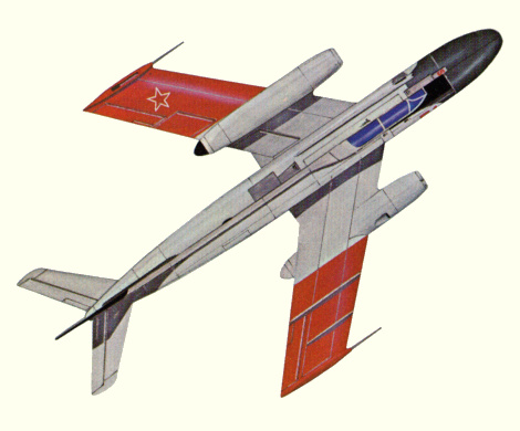 Plan d'un Yak-25 (origine : Fighters, encyclopaedia of world aircraft - Kenneth Munson)