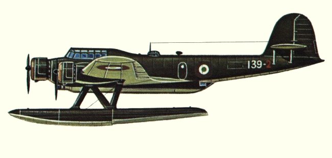 Vue d'un Z.506B Airone (origine : Bombers 1939-1945 - Kenneth Munson)