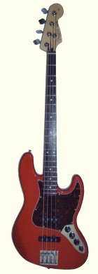 Basse Fender Jazz Bass (modèle Mexique, couleur candy apple red)